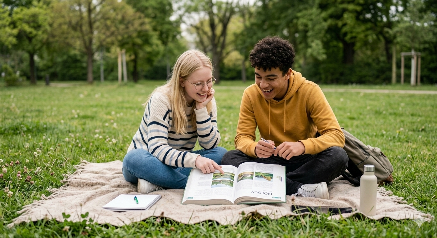 Glückliches Kind beim Lernen